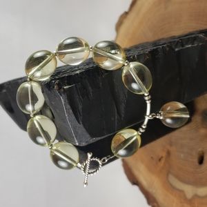 KGO Chunky Lemon Quartz & Sterling Weight Drop Bracelet